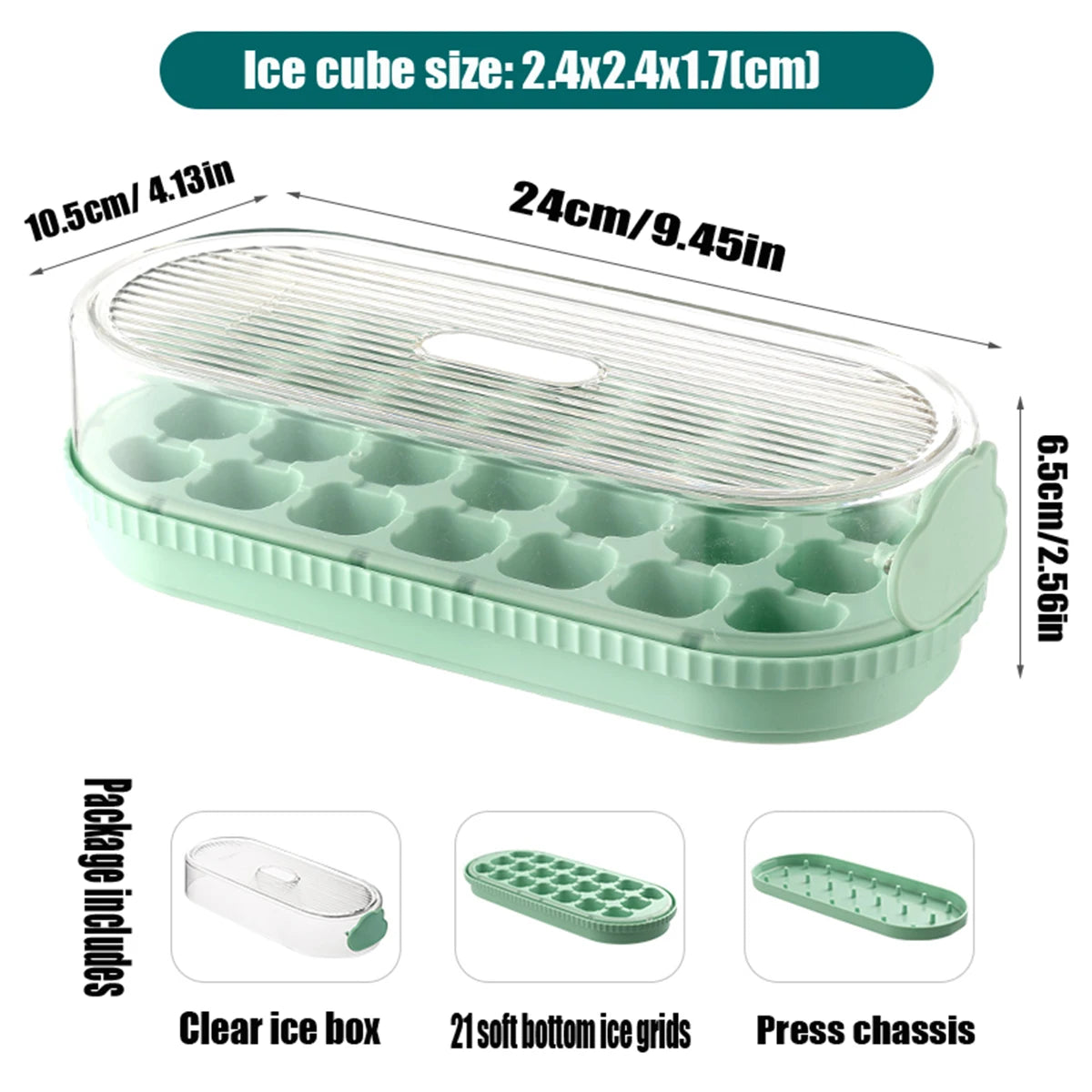 IceEase 21-Cube Tray & Storage Set - Quick Release & Keep